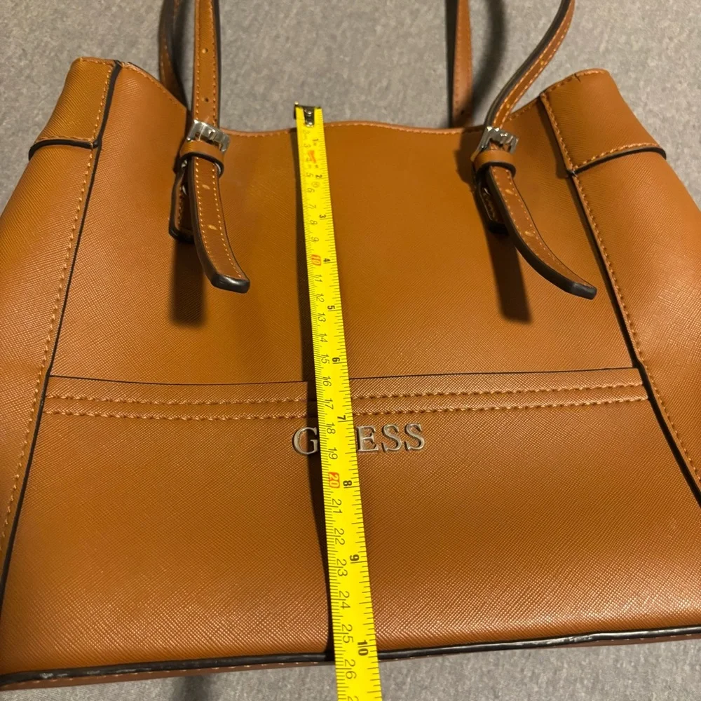 Guess Tan Tote Bag with Structured Design